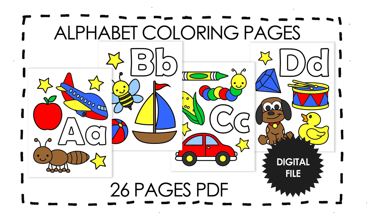 Alphabet coloring pages for kids preschool abc coloring book kids pr â she