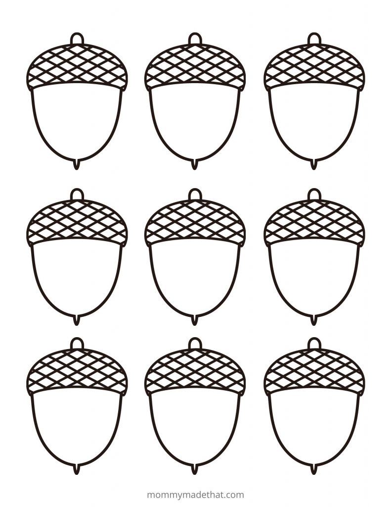 Free acorn template printables