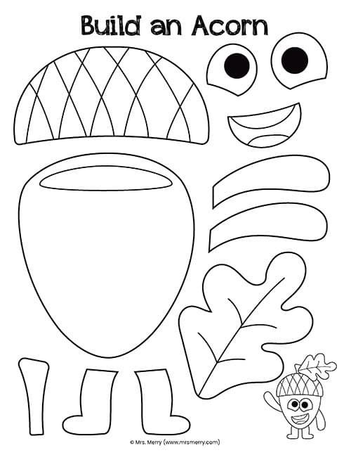 Build an acorn printable free acorn template mrs merry