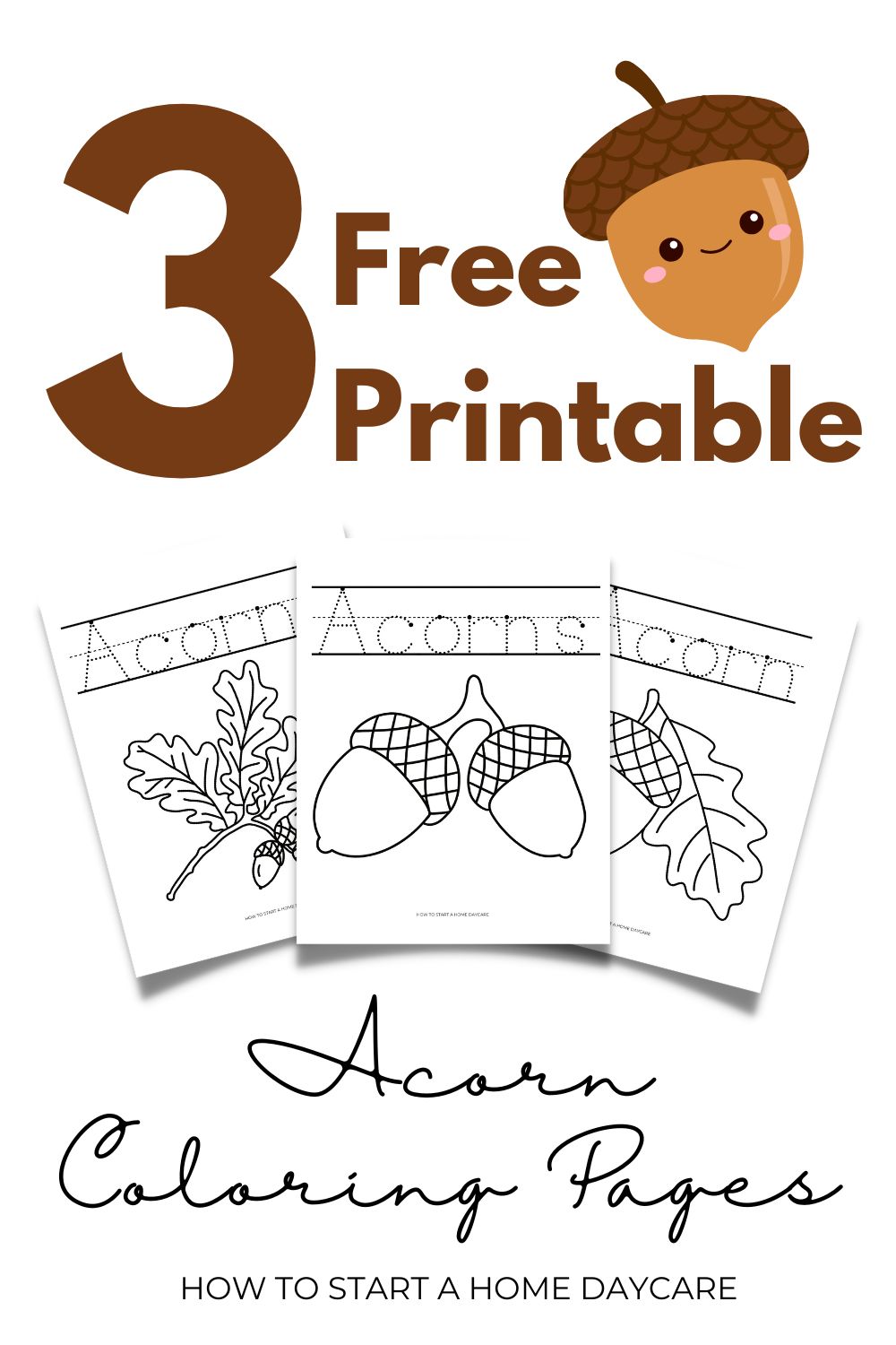 Free printable acorn coloring pages