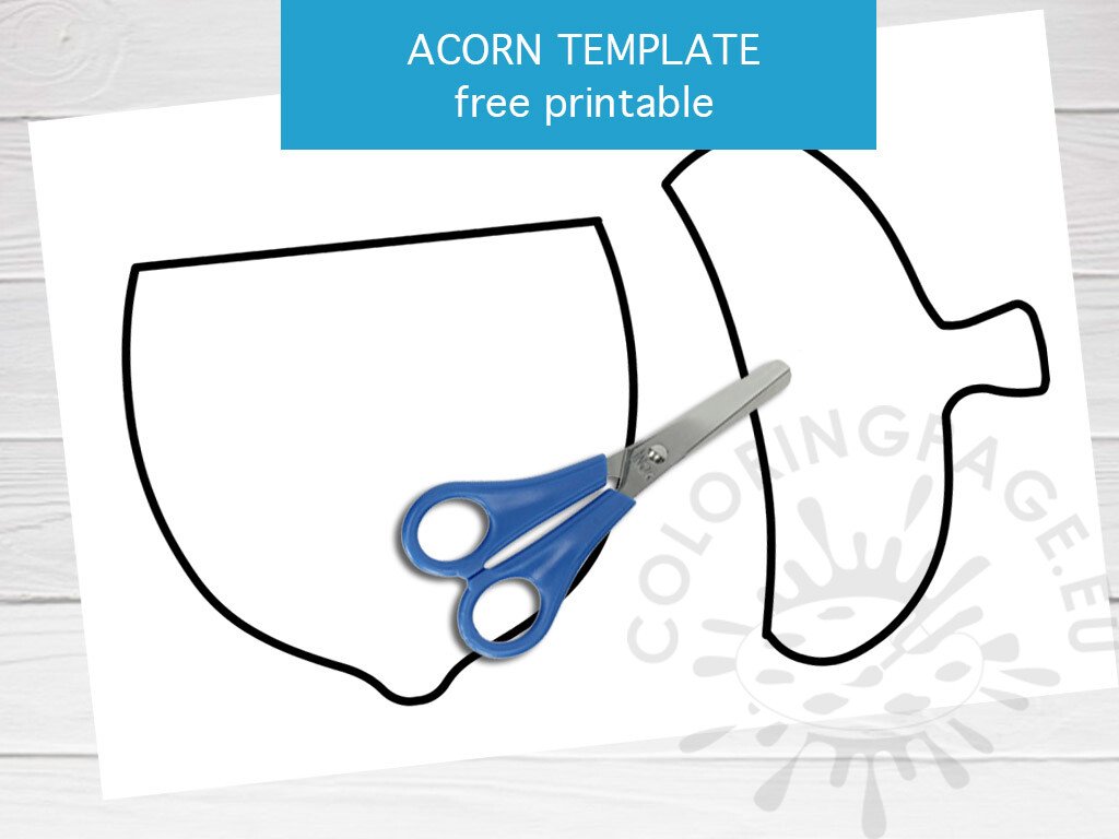 Printable acorn template preschool coloring page