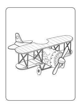 Airplanes coloring book pages worksheets preschool kindergarten helicopter