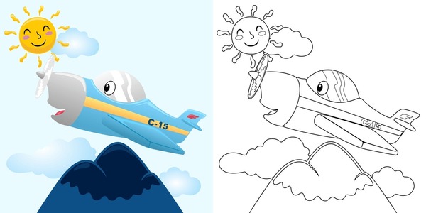 Airplane coloring page images stock photos d objects vectors