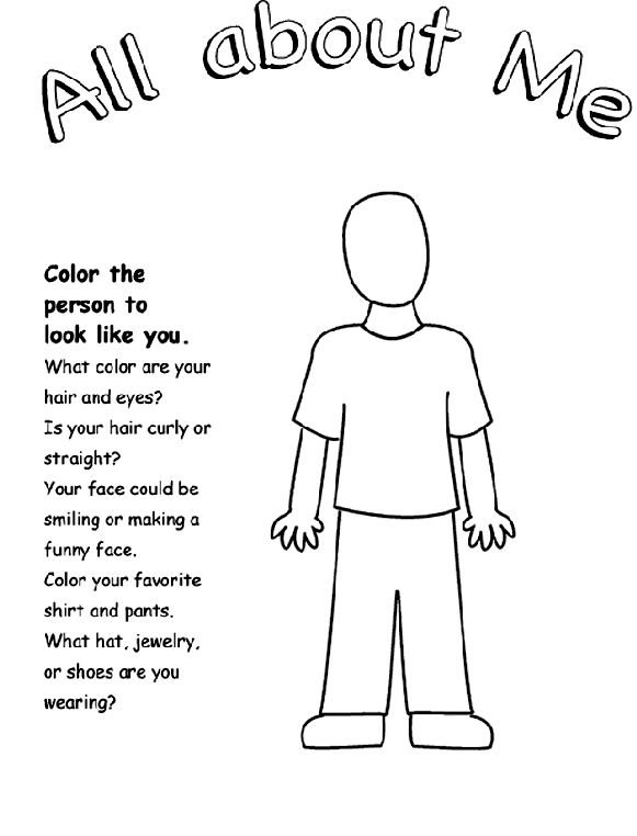 All about me on crayola all about me preschool all about me coloring pages