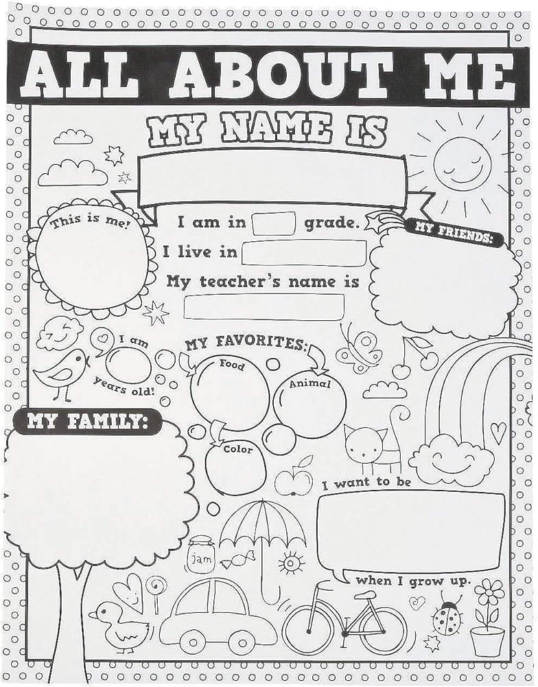 Fun express all about me poster