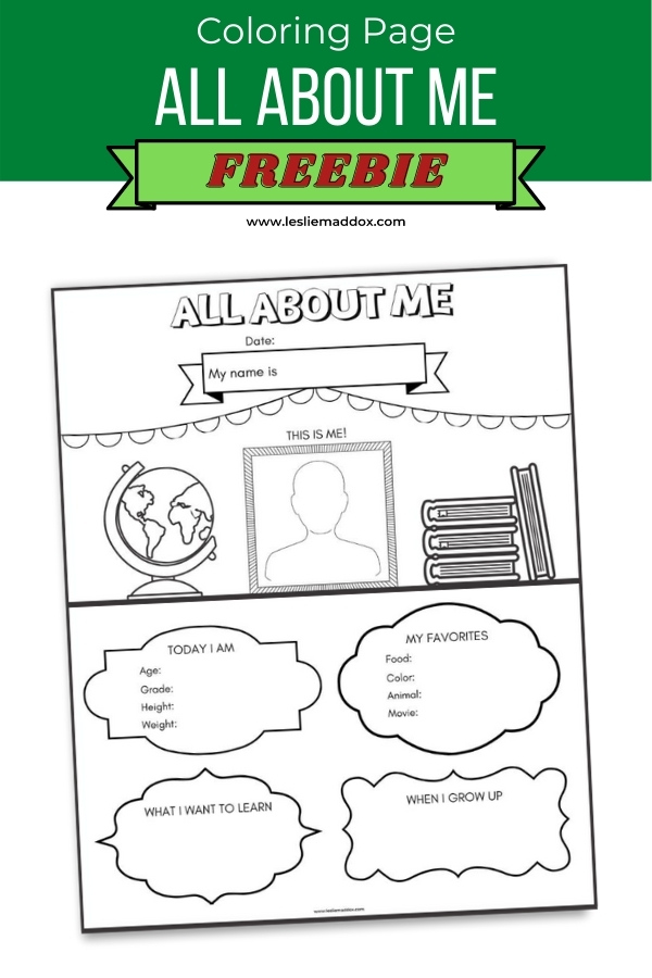 Free all about me printable coloring page free homeschool deals