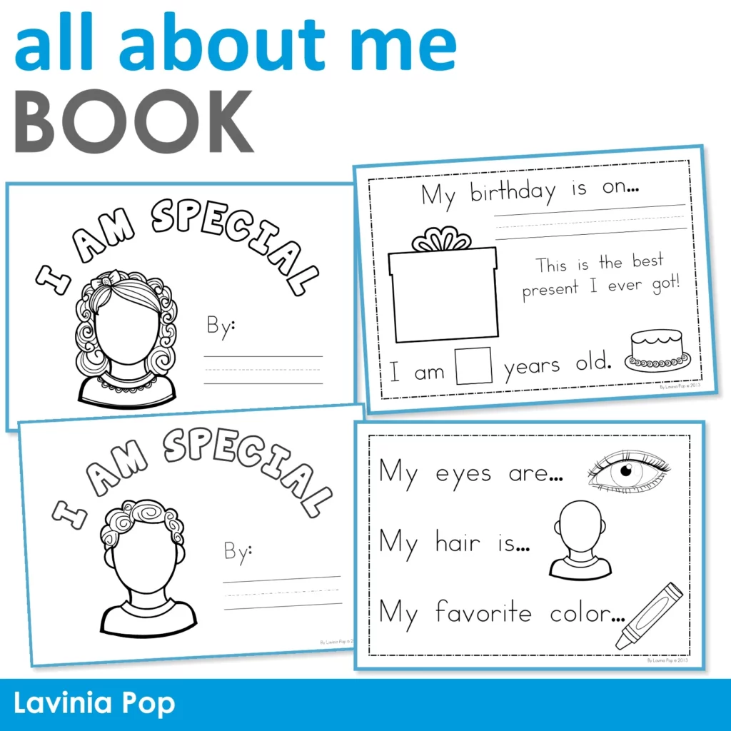 Free all about me booklet for preschool and kindergarten