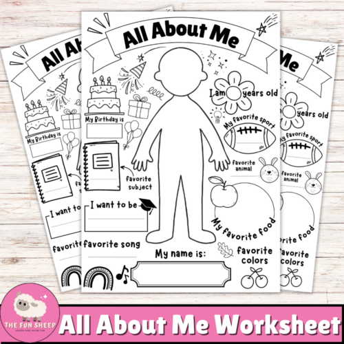 All about me worksheet back to school get to know you activity for preschool made by teachers