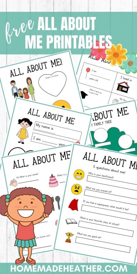 Free all about me activity printables homemade heather