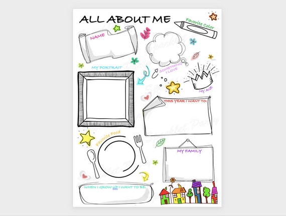 All about me worksheet printable sheet