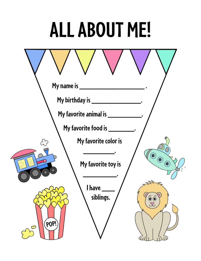 All about me free printable preschool activities â the hollydog blog