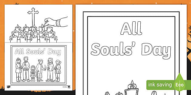 All souls day cards colouring pages easy to print