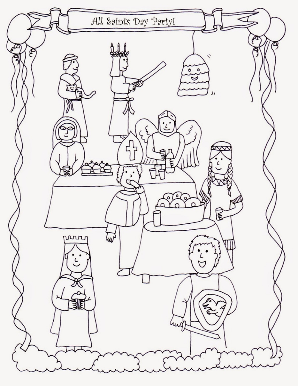 All saints day coloring pages k worksheets all saints day saint coloring saints days