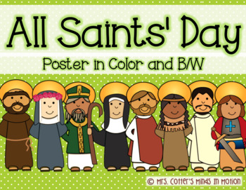 All saints day poster and coloring page by mrs cotters minds in motion