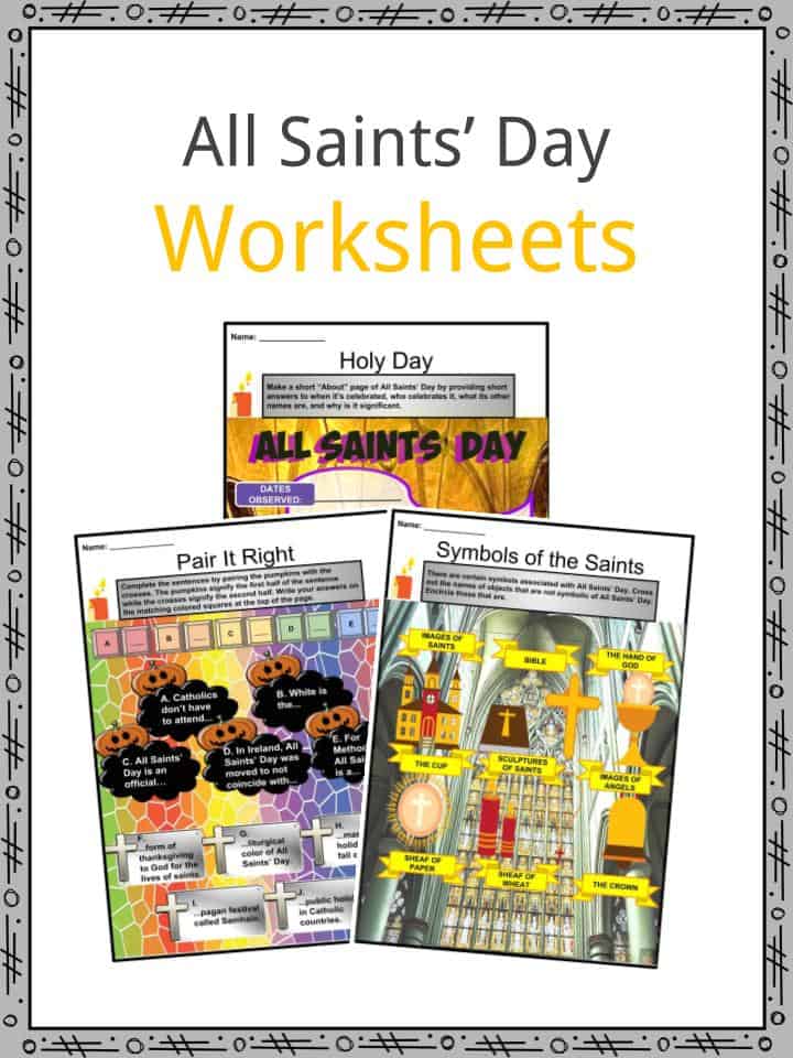 All saints day facts worksheets famous saints traditions for kids