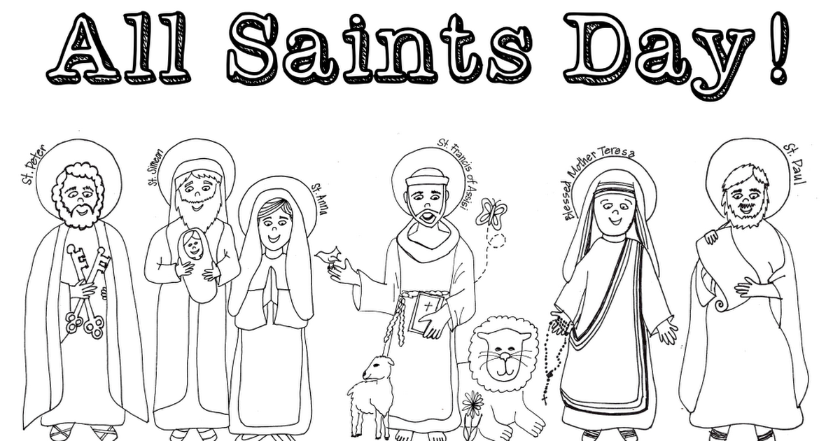 Happy all saints coloring pagepdf saint coloring all saints day saints days