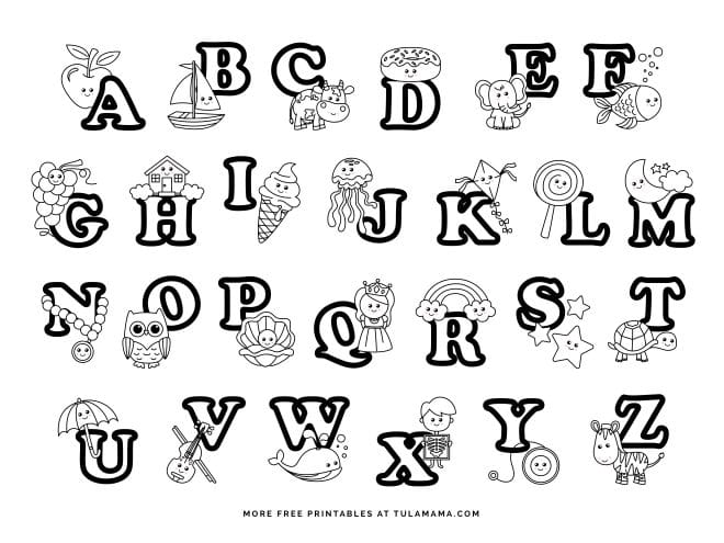 Fun and easy to print abc coloring pages for preschoolers kindergartners