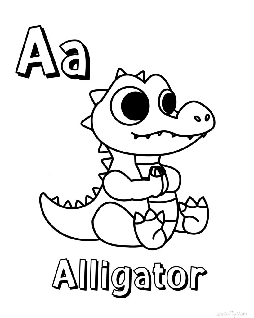 Printable animal alphabet coloring pages