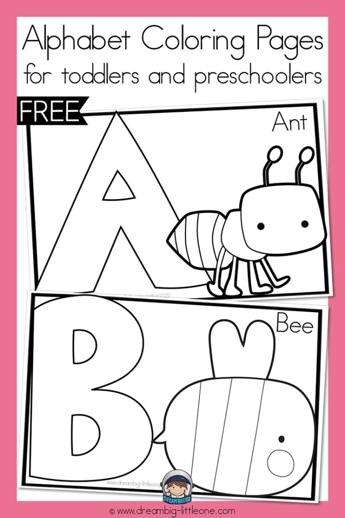 Alphabet coloring sheet for preschool age kids