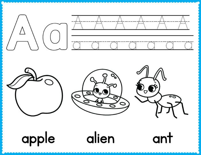 Free alphabet coloring pages