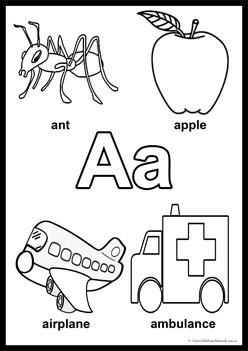 Alphabet colouring pages