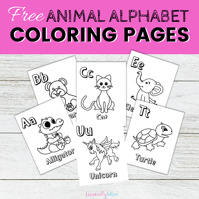 Printable animal alphabet coloring pages