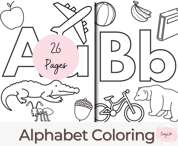 Alphabet coloring pages coloring book coloring page preschool kindergarten homeschool printables abc coloring page