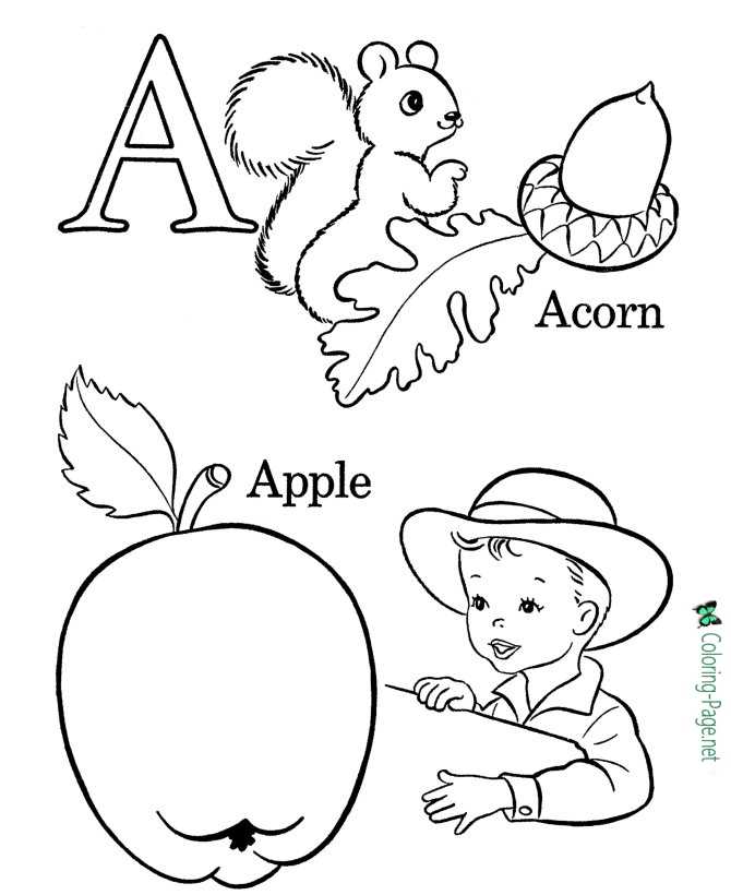 Alphabet coloring pages