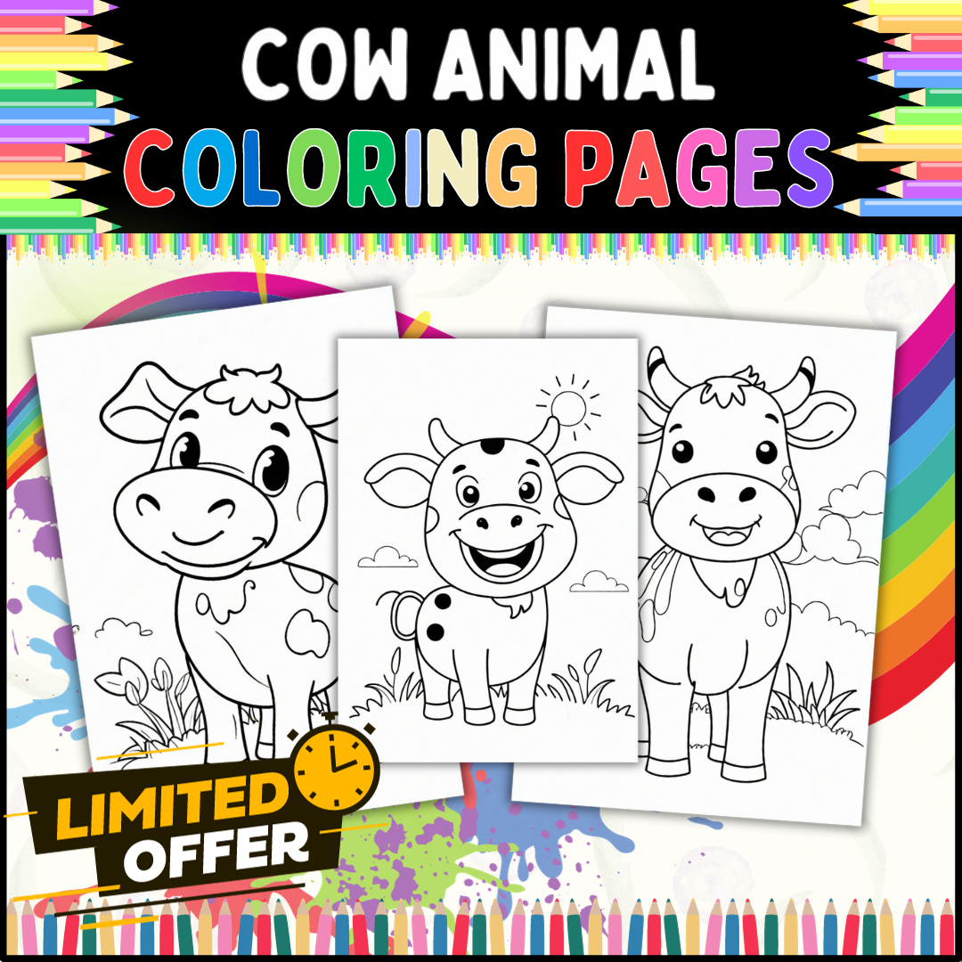 Cow animal coloring pages for kids classroom preschool grades st