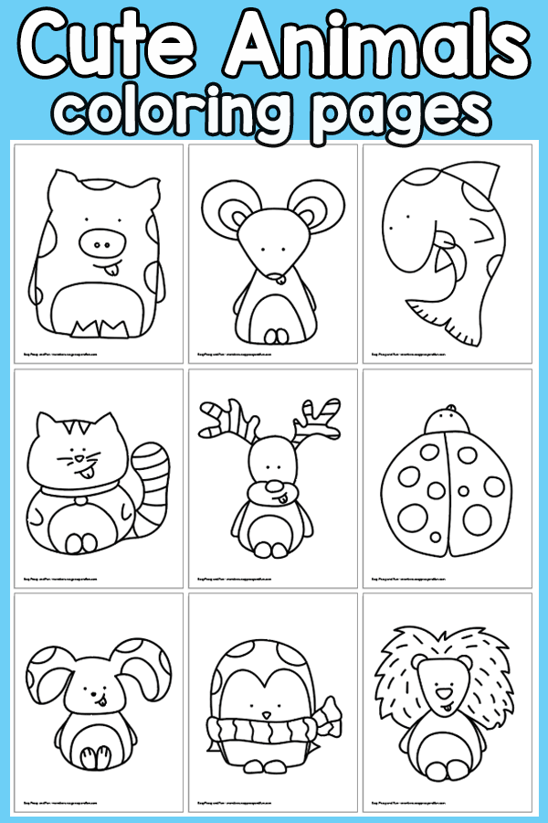 Cute animals coloring pages easy coloring pages preschool coloring pages coloring pages