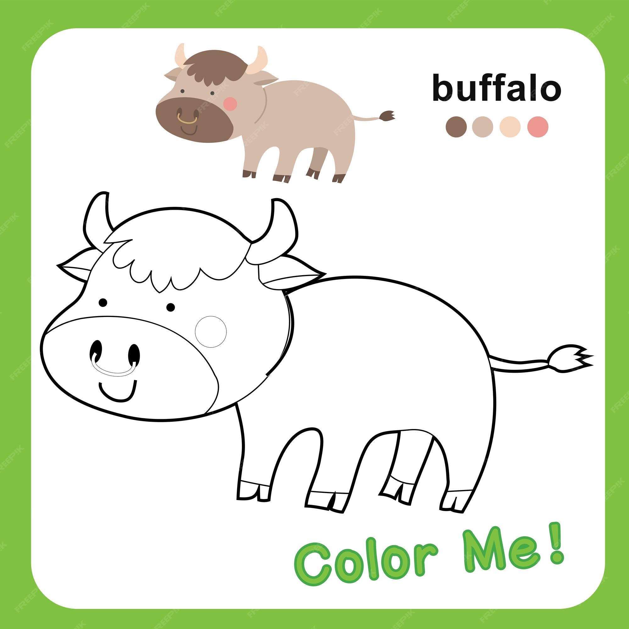 Premium vector kids coloring animal page for preschool educational printable worksheet motor skills for children