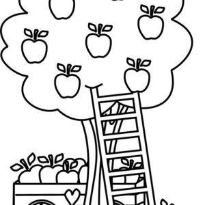 Apple tree coloring pages printable for free download