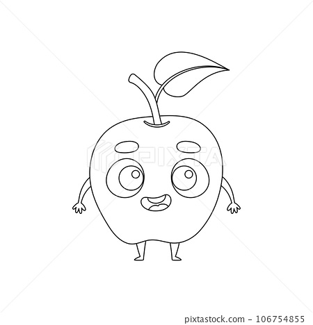 Coloring page funny apple coloring book for