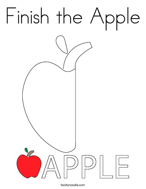 Finish the apple coloring page