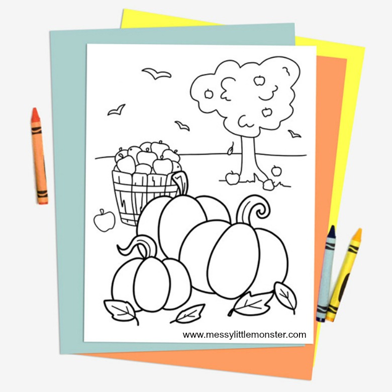 Free printable autumn colouring page