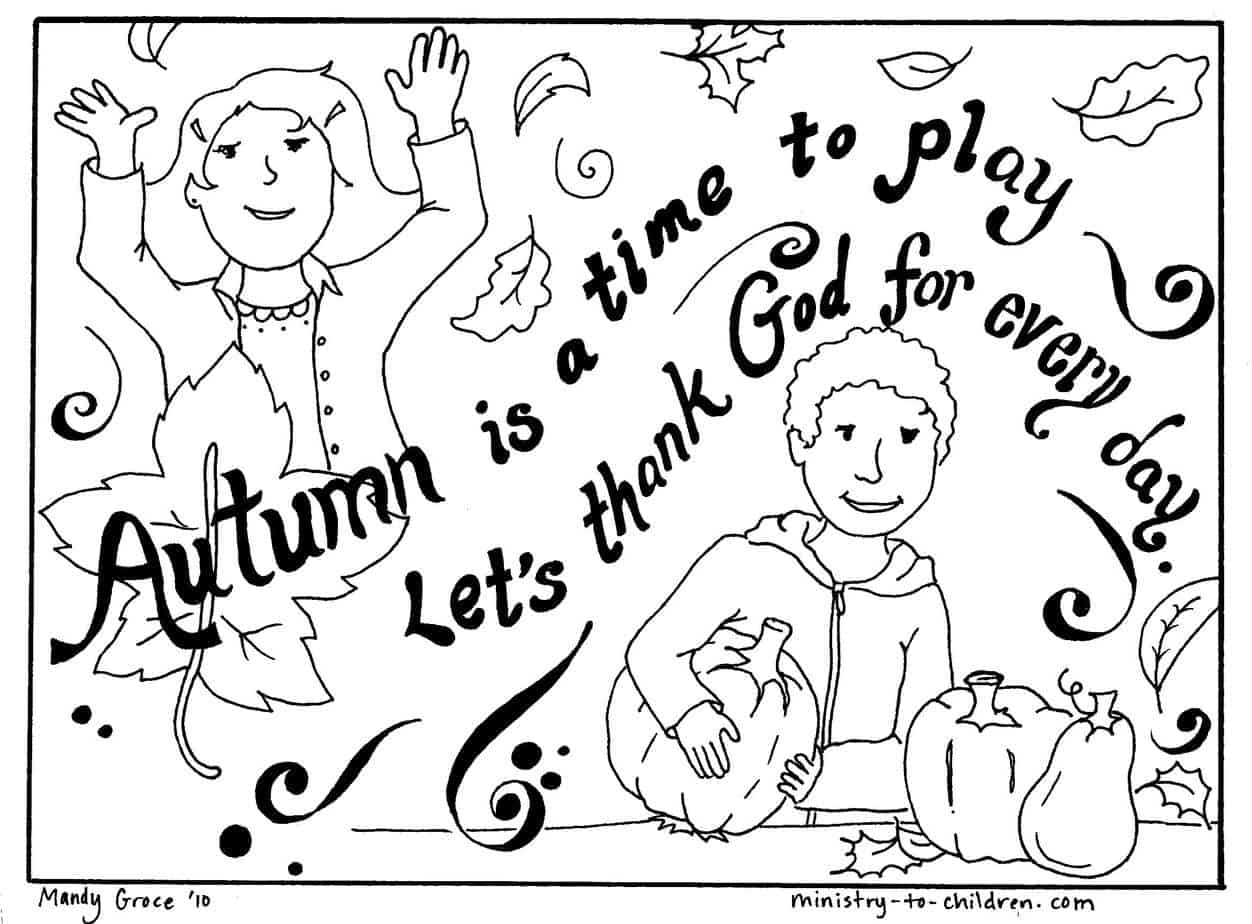 Autumn coloring page lets thank god easy printable pdf