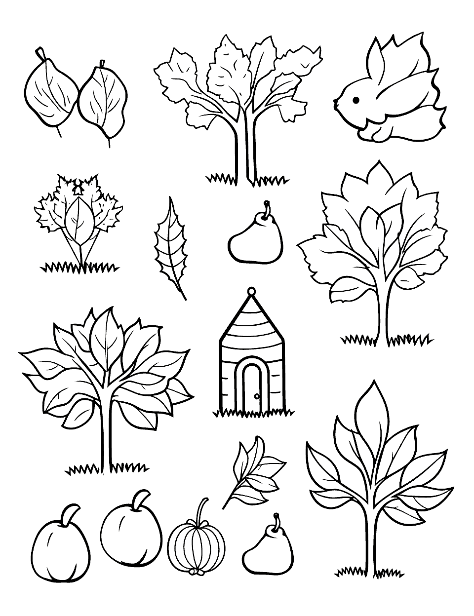 Fall coloring pages free printable sheets