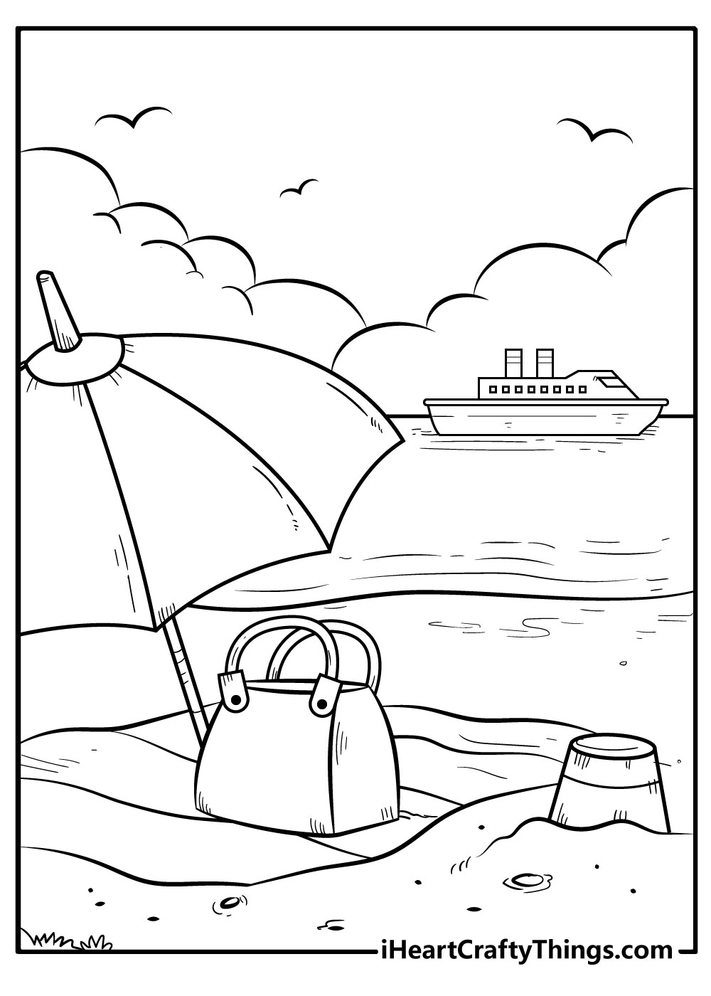 Beach coloring pages free printables