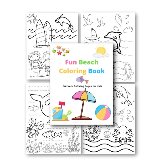 Summer coloring book for kids ocean coloring pages beach coloring pages for kids preschool k st grade nd rd th grade up