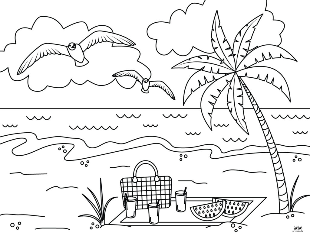 Beach coloring pages