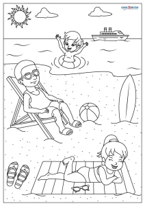 Free printable beach coloring pages for kids