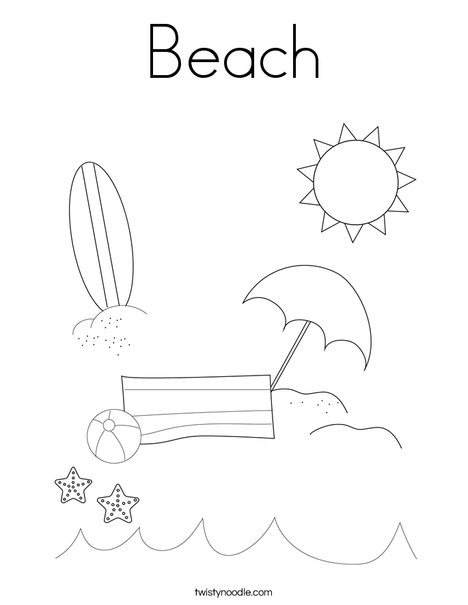 Beach coloring page