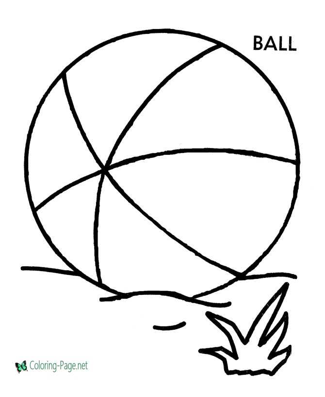 Preschool coloring pages beach ball