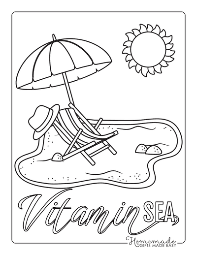 Free summer coloring pages for kids adults