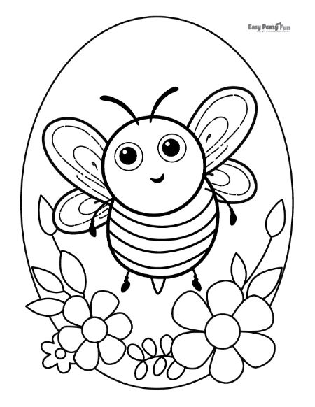 Printable bee coloring pages â cute sheets