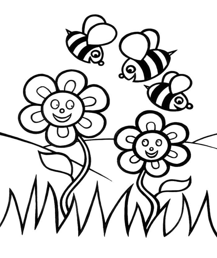 Bee coloring pages pdf for kids