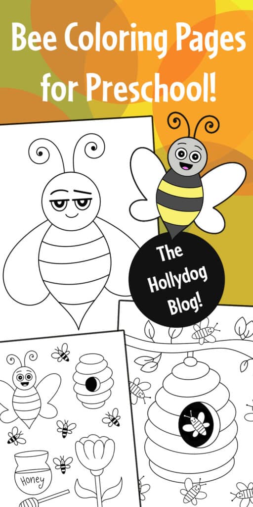 Free bee coloring pages for kids â the hollydog blog