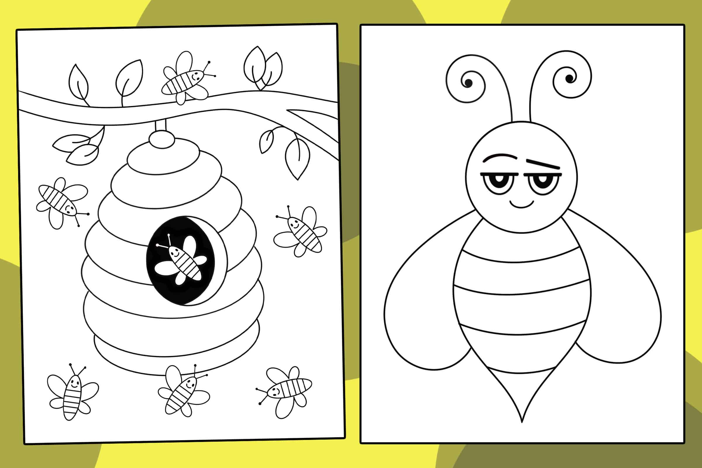 Free bee coloring pages for kids â the hollydog blog