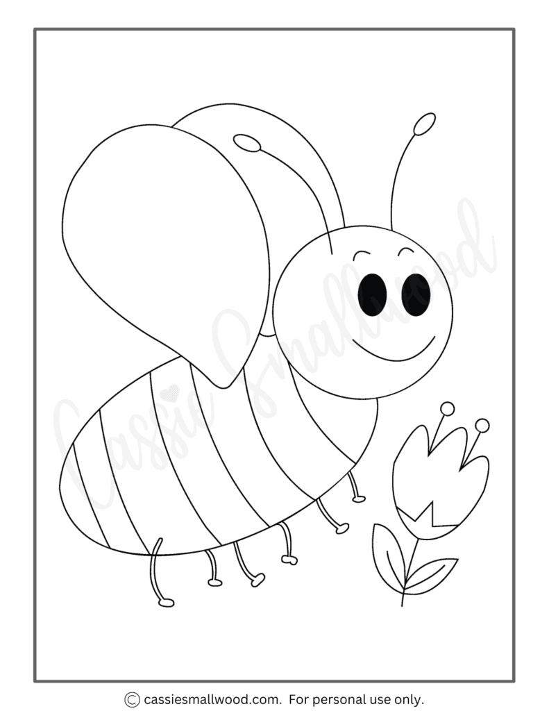 Cute bee coloring pages free printable