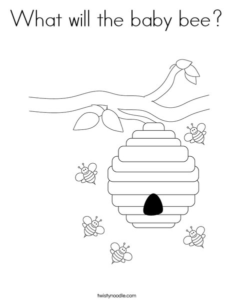 What will the baby bee coloring page